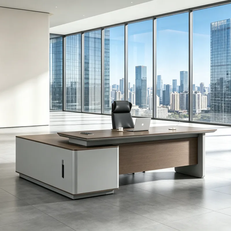 Matching Side Cabinet for Executive Desk, Light Luxury Floor-standing Low Storage Cabinet, Boss Desk Side Storage File Cabinet
