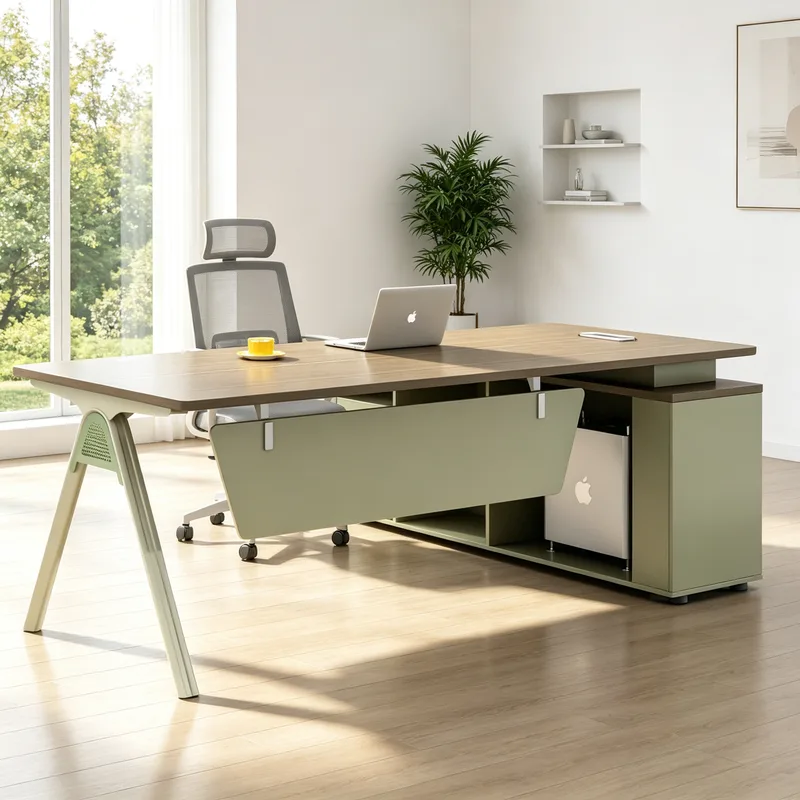 Modern Stylish Supervisor Desk, Modern Manager Desk with Side Cabinet, Executive Desk