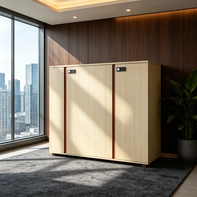 Multi-Door Combination Lock Low Cabinet, Multi-Compartment Partition Storage, Office Floor-Standing Confidential Archive Storage Cabinet