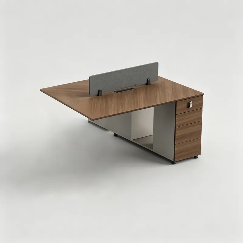 Modern Minimalist Staff Desk with Chair, Employee Workstation Set