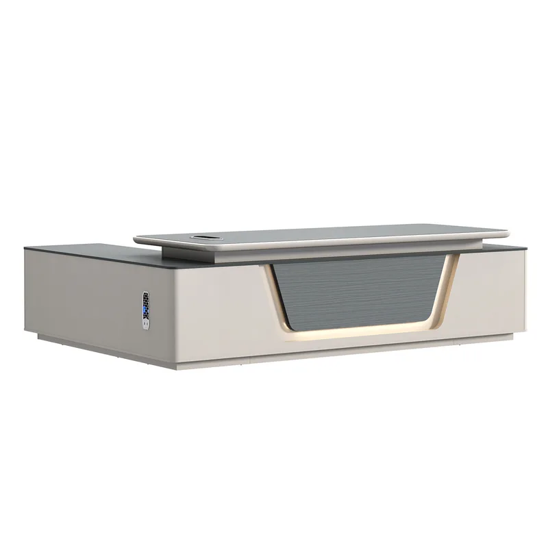 Stellar Series Modern Executive Desk with Storage Cabinet