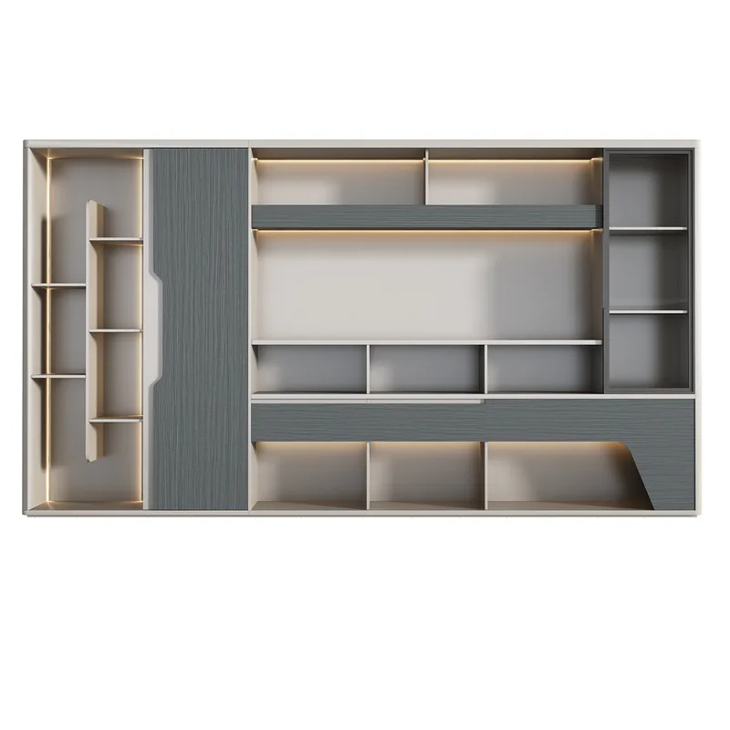 Stellar Series Glass Door Bookcase with LED Light Strip