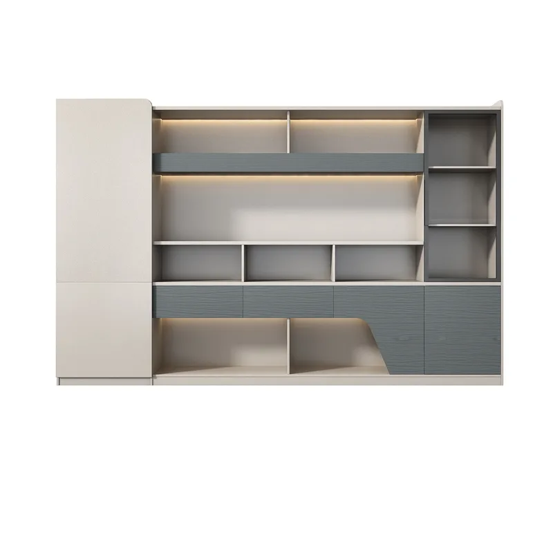 Stellar Series Modern Glass Bookcase with LED and Rod