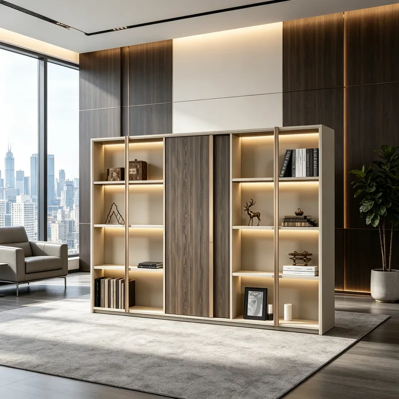 Unique-Shaped Steel-Frame Modern Boss Office Desk, Luxury Executive Desk, Enterprise Manager Office Desk Set