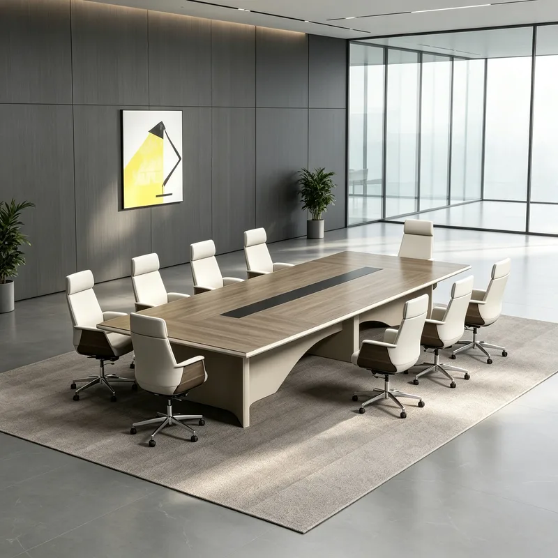 Large Luxury Panel Conference Table, High-End Business Negotiation Table, Company Meeting Long Table Set