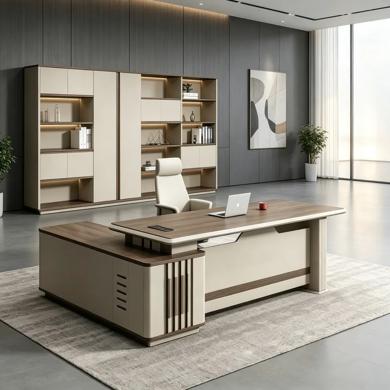 Fashionable Unique-Shaped Large Conference Table, Modern Business Reception Desk, Multi-Person Meeting Long Table