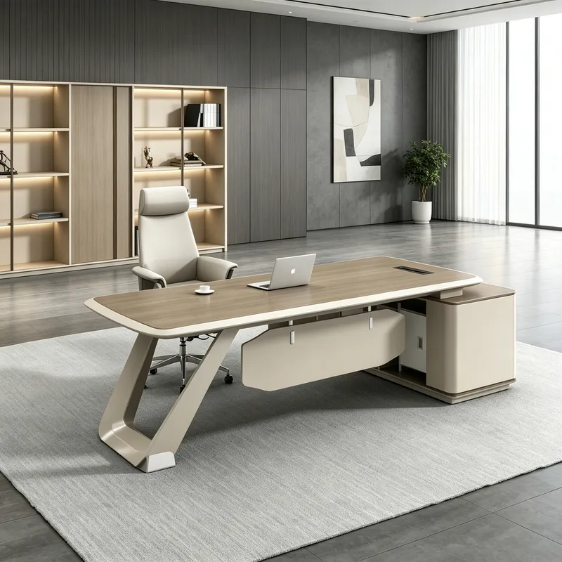 Multi-Functional Multimedia Conference Table with Built-in Cable Box, Large Enterprise Meeting Room Business Negotiation Table