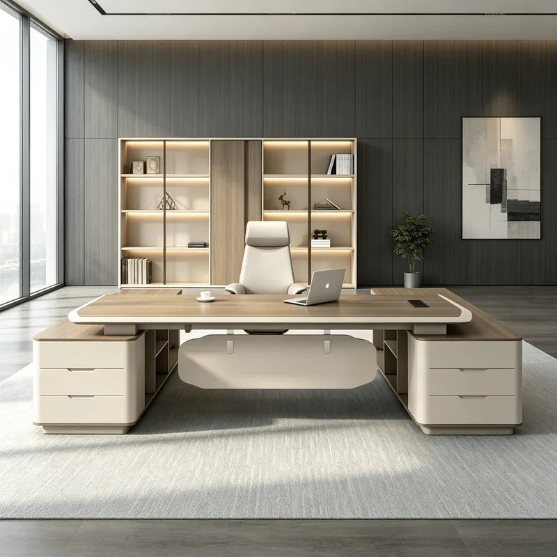 Modern Luxury Panel Conference Long Table, Company Reception Negotiation Desk, Business Meeting Room Table